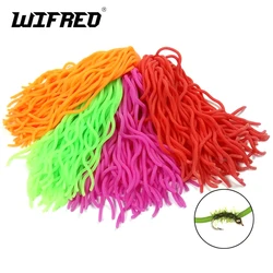 WIFREO 60 hebras/PC señuelos de pesca cuerpo de gusano suave Squirmy gusano mosca atado Material San Juan gusano cebos de lombriz de tierra para trucha