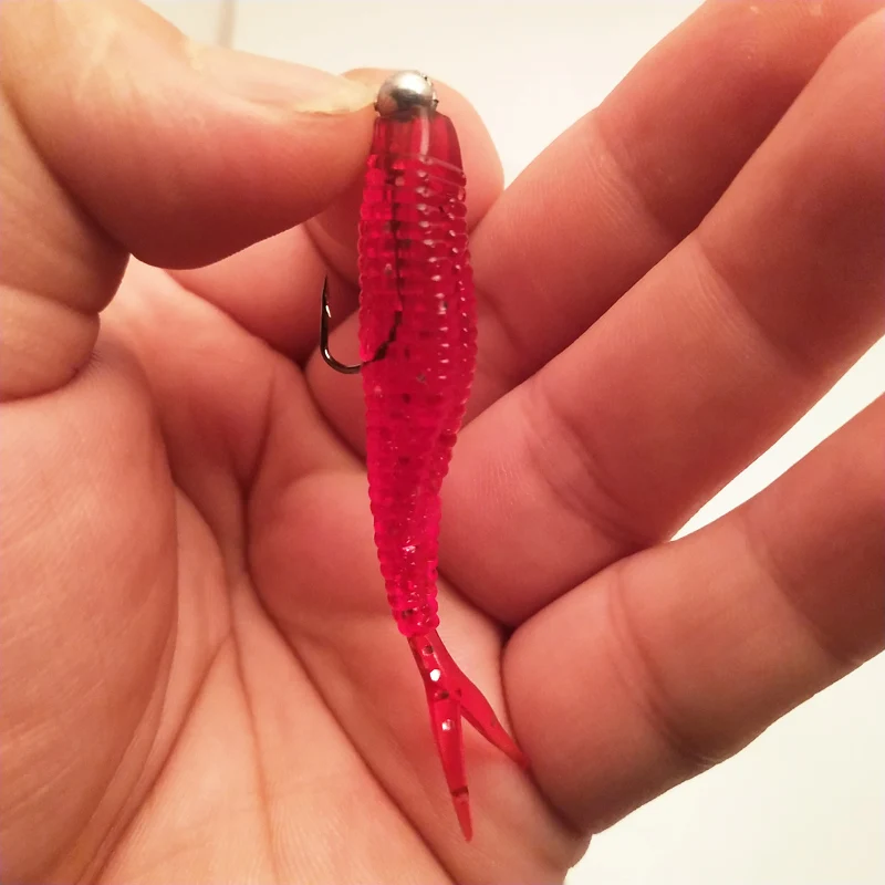 Señuelo suave de cola de horquilla, cebo Artificial de silicona, 60mm, 1,5g, olor a Camarón y sal, aparejos de pesca, 1 unidad - imagen 5