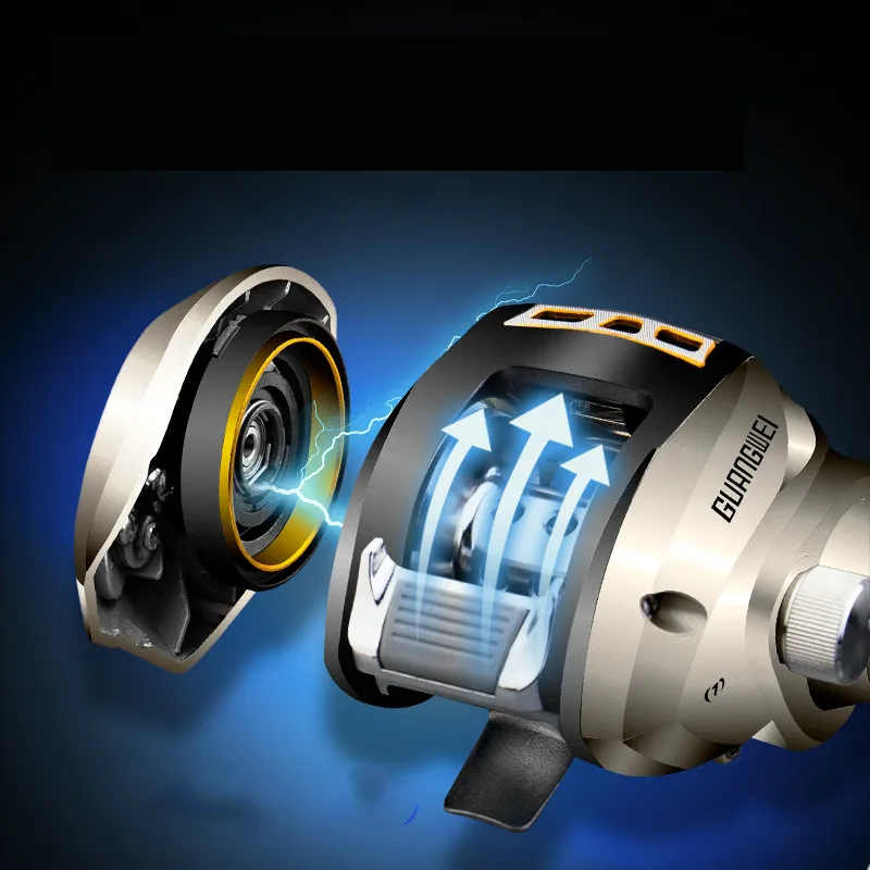 Carrete De Pesca Baitcast Rock, 6,2: 1, ruedas De Metal para mano izquierda, 7BB, 4,5 KG, Carrete De arrastre máximo - imagen 3