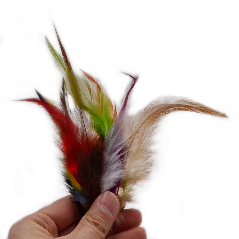 50 unids/pack atado de moscas silla de gallo plumas para piernas de insectos alas 10 colores opcionales plumas de gallo Schlappen moscas Streamer