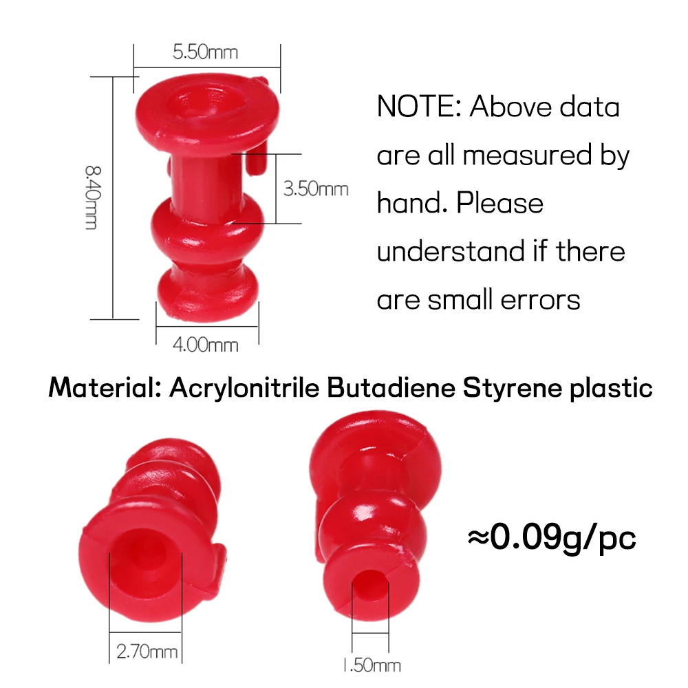 Elllv-piezas de deslizamiento mejoradas para pesca en agua salada, faldas pargo, Jigs y corbata de goma, piezas fijas, accesorios de señuelo, rojo/blanco, 20/50 piezas - imagen 4