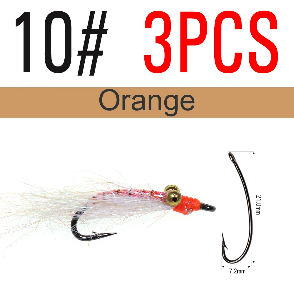 3pcs Orange Size 10