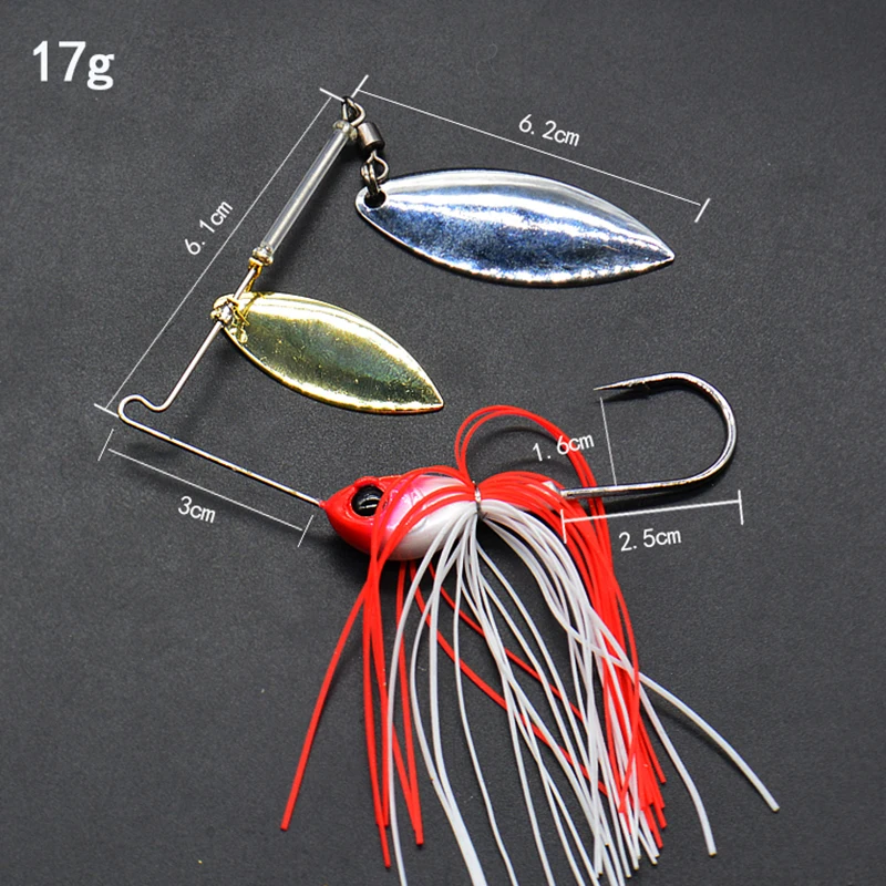 1 Uds señuelo de pesca 12/17g Wobblers señuelos Spinners cuchara cebo para Lucio Peche aparejos todos los cebos artificiales lentejuelas de Metal Spinnerbait - imagen 5