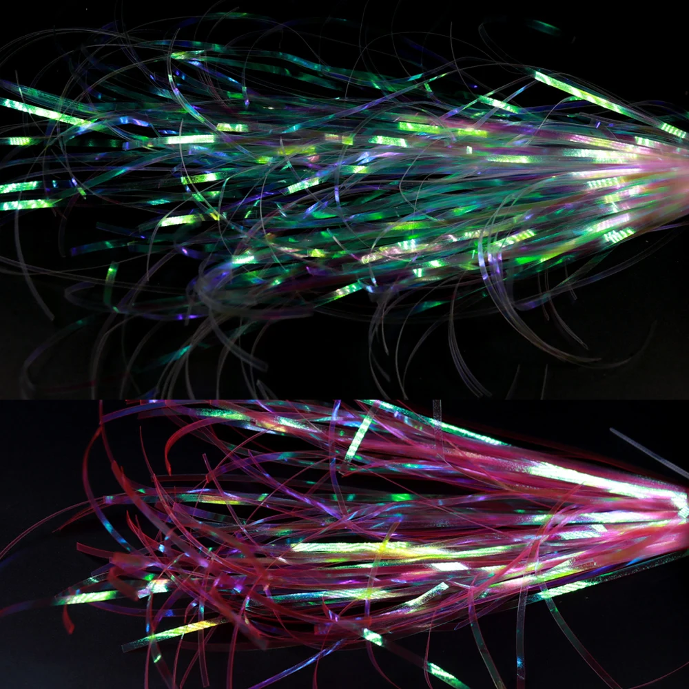 Bimoo-señuelos de pesca de mar, 2mm, 0,5mm de ancho, perla UV, ala de hielo, oropel Flashabou, materiales de atado de moscas para ninfa, Streamer, Lucio, Steelhead - imagen 3