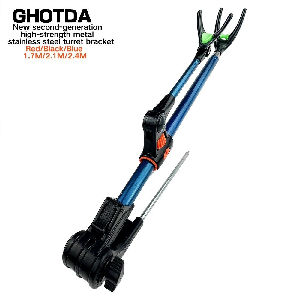 Soporte telescópico para caña de pescar, herramienta plegable para caña de pescar, 1,7-2,4 M - imagen 4