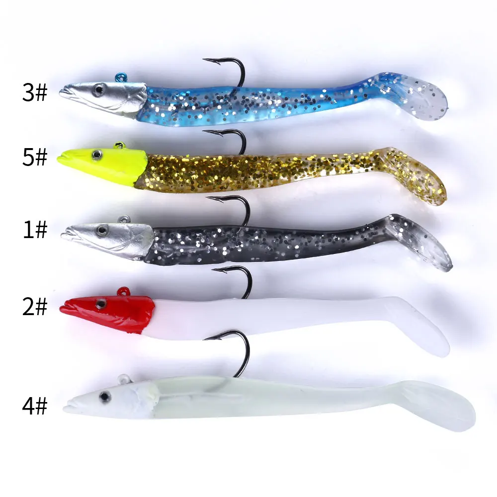 1 unidad 11cm 19g cabeza de anzuelo señuelo suave Wobblers cebo Artificial señuelo de pesca de silicona lubina dorada cebos blandos aparejos de pesca - imagen 3