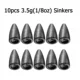 10pcs 3.5g sinkers