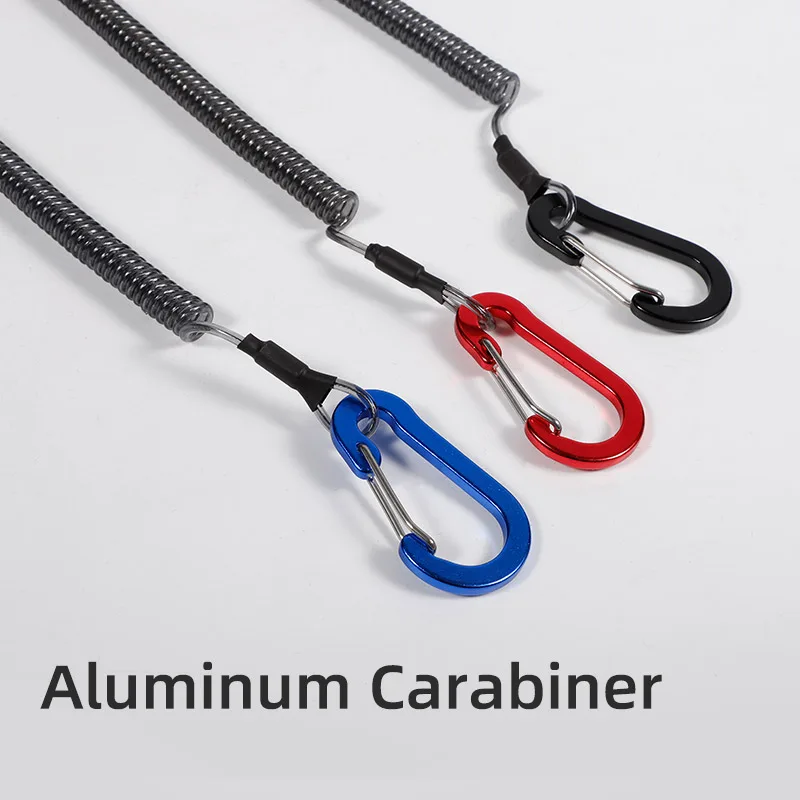 NOEBY-Cordón de pesca resistente, mosquetón de aluminio enrollado para alicates, agarre de labio, barco, aparejos de pesca para kayak, 21cm - imagen 5