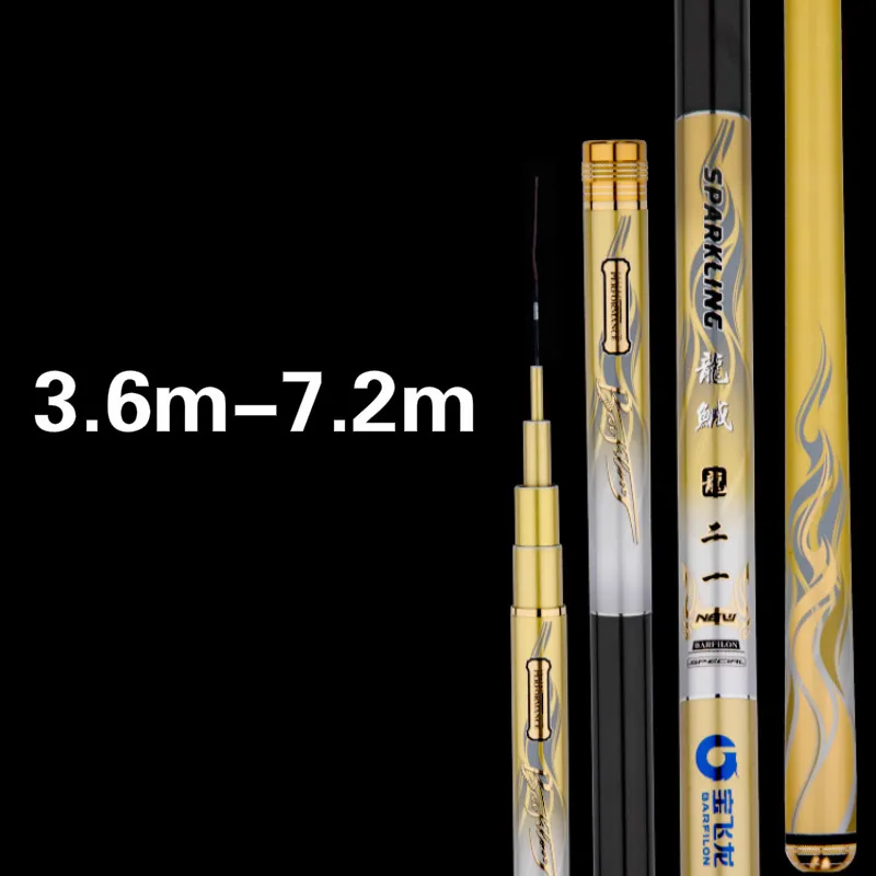 Caña De pescar ultraligera, caña De pescar ultraligera De 3,6 M-7,2 M, caña De pescar De carpa negra, aparejos De Pesca Olta De mano - imagen 3
