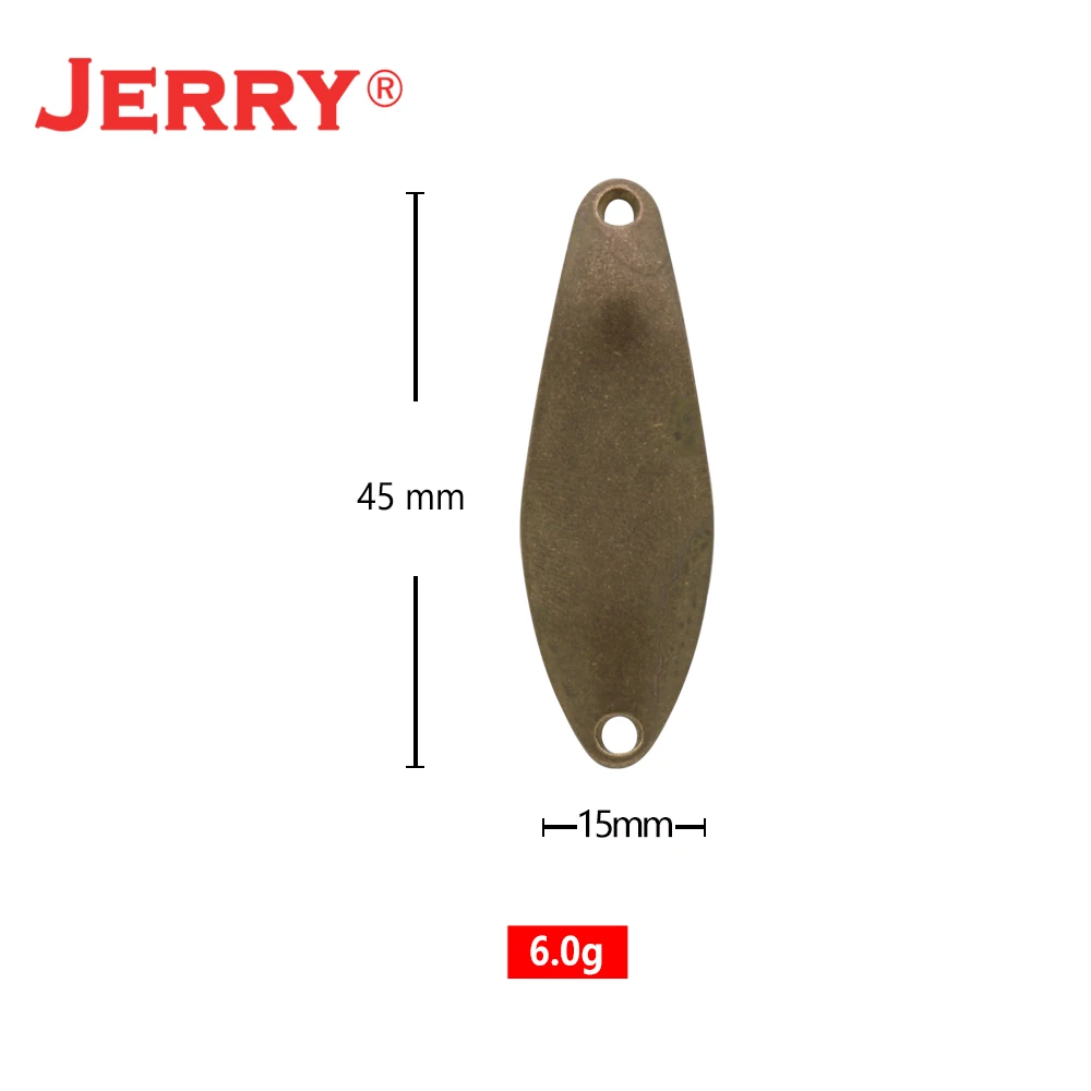 Jerry Kuyu-Juego de señuelos en blanco sin pintar, Kit de cuchara de pesca de Metal, señuelo de purpurina para trucha, buceo profundo, 6g, 0,21 oz, cebo de natación - imagen 4