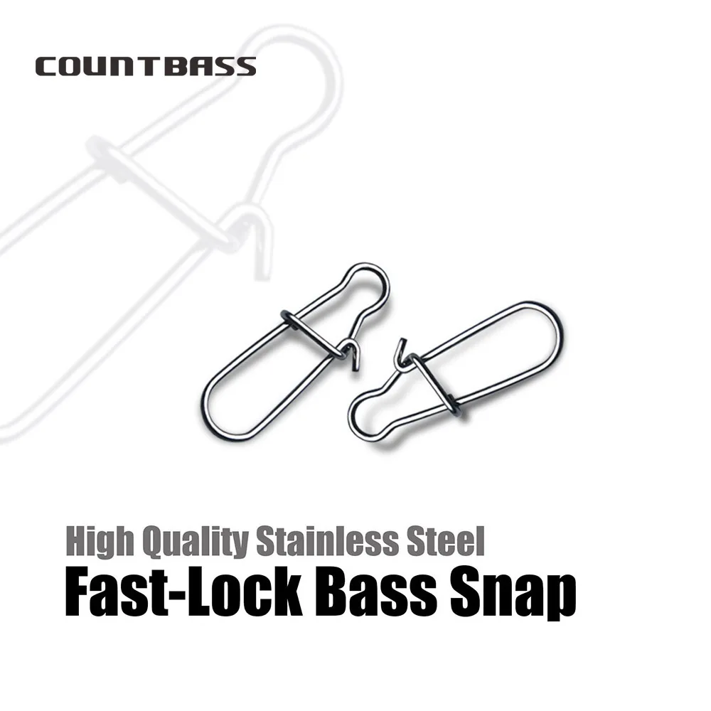 Countbass 50 Uds. Broche de lubina de bloqueo rápido de acero inoxidable de alta calidad para accesorios de señuelo de pesca broche giratorio - imagen 2