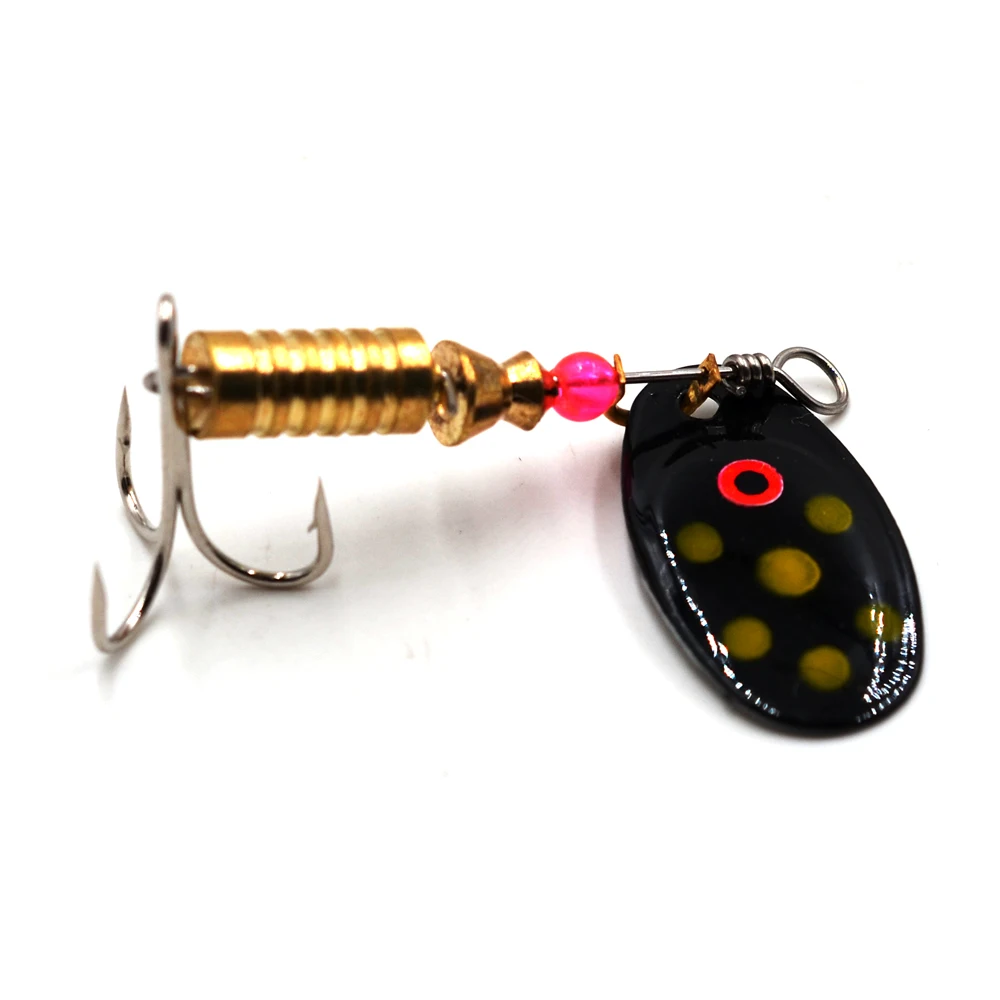 MNFT-Señuelos de Pesca giratorios Wobblers, cebos de manivela, cebo de cuchara de Metal, 3,5g, 5,5g, anzuelos brillantes, con lentejuelas señuelo de Pesca de Mar, 10 Uds. - imagen 5