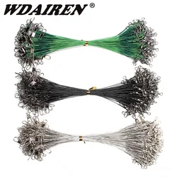 Correa de pesca de alambre de acero inoxidable con eslabones giratorios de 50lb, núcleo de plomo para señuelos, accesorios para Lucio, 15/20/25cm, 20 unidades