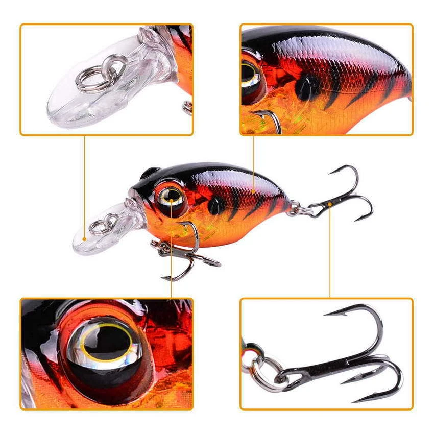 Señuelo de pesca flotante, 6cm, 8,4g, Crankbaits, cebo duro de plástico Artificial, Wobblers de lubina para curricán, aparejos de pesca de carpa, 1 ud. - imagen 3