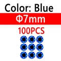100pcs 7mm Blue