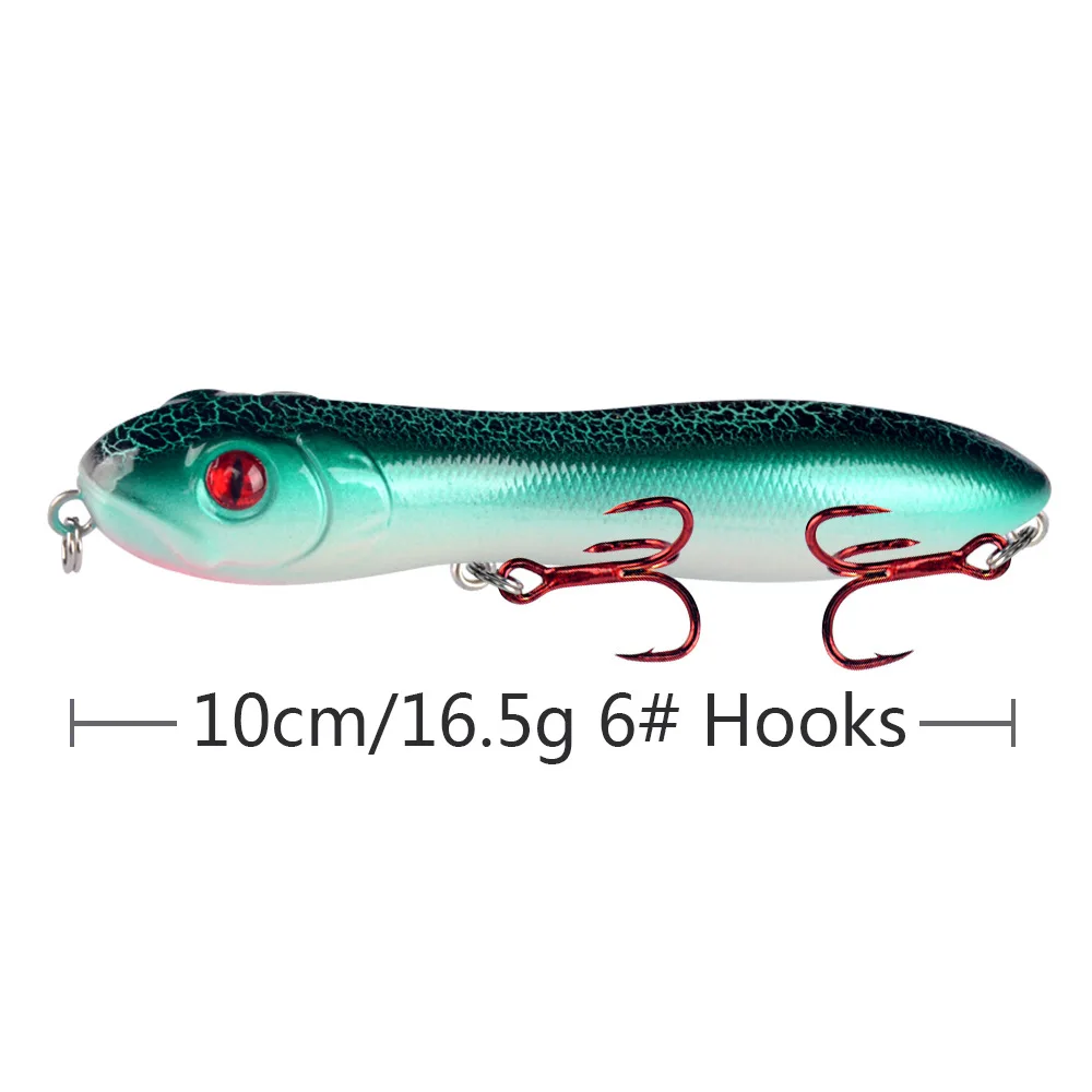 Cebo de lápiz flotante de 10cm/16,5g, cebo duro Artificial de plástico, Crankbait, Lucio, Pesca, aparejos de señuelo, 1 unidad