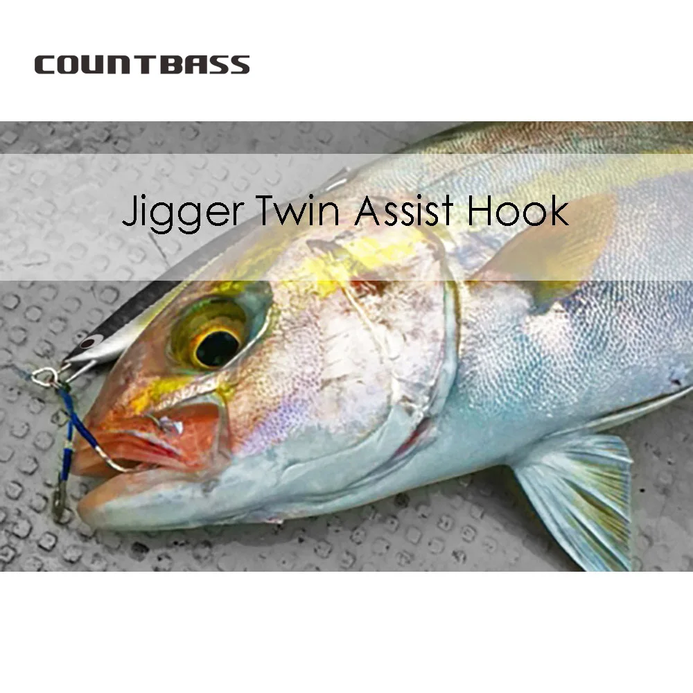 COUNTBASS-anzuelos de ayuda para anzuelos de Metal fundido, 10 Uds., con línea de PE para cualquier señuelo de Jigging, anzuelos terminales, accesorios de pesca - imagen 4