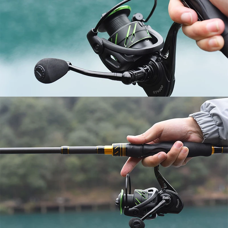 LINNHUE-carrete de pesca GT2000-7000, cuerpo de bobina de Metal, arrastre máximo de 10kg, giratorio para lubina, pesca de carpa en agua salada - imagen 5