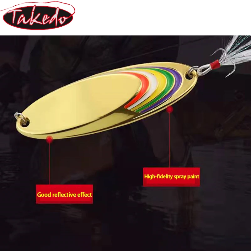 TAKEDO LX03 Señuelos de pesca Jig Señuelos lentejuelas señuelos agua dulce agua salada Spinner cuchara señuelo para Tunas Opsariichthys Bidens - imagen 4