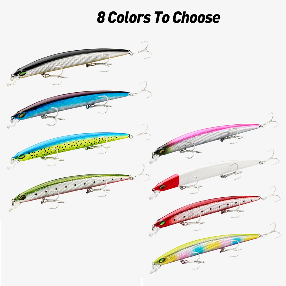 Johncoo-señuelo de pesca suspendido Jerkbait, Bola de gravedad en el interior, largo y preciso, Wobbler, Minnow, Lucio, aparejos, 150mm, 19g - imagen 2