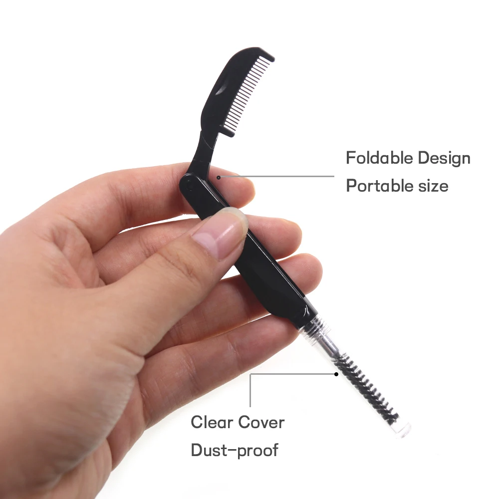 Herramienta de atado de moscas 2 en 1, peine de dientes de acero inoxidable plegable y cepillo Dub de nailon, fibra de plumas, doblada, piernas, cuerpos de alas - imagen 5