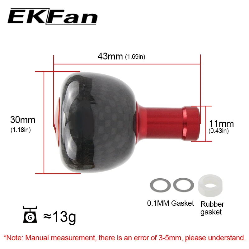 EKfan30MM nuevo diseño pequeño perilla de carbono adecuado para Daiwa Shimano carrete pesca giratorio Baitcast 1000-5000 - imagen 3