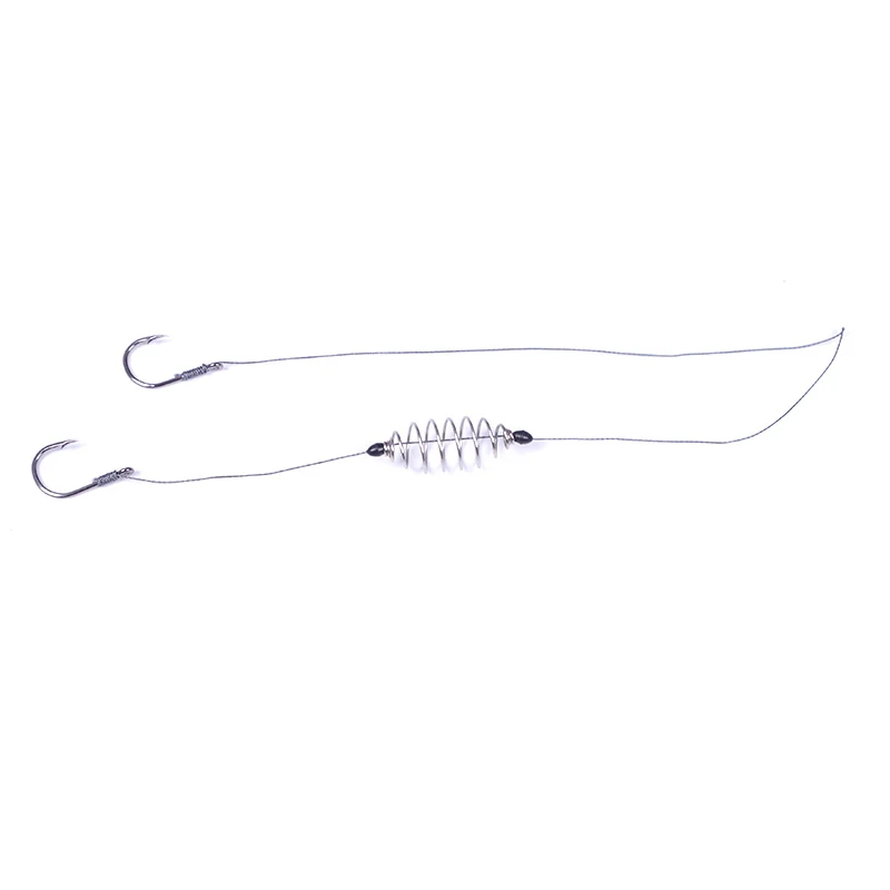 5 unids/set doble gancho sedal de pesca anzuelos de carpa con púas de acero inoxidable alimentador de cebo herramientas de anzuelo de pescado de primavera Accesorios - imagen 3