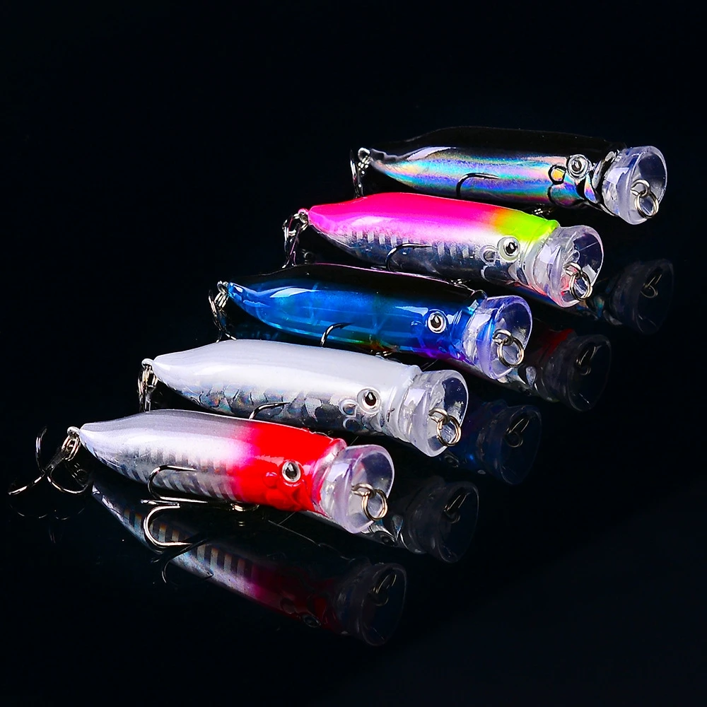 1 Uds. Señuelo de Pesca Popper 7cm 9,4g Topwater cebo de plástico Artificial duro Bass Wobblers Crankbait Pesca aparejos de Pesca de carpa - imagen 5