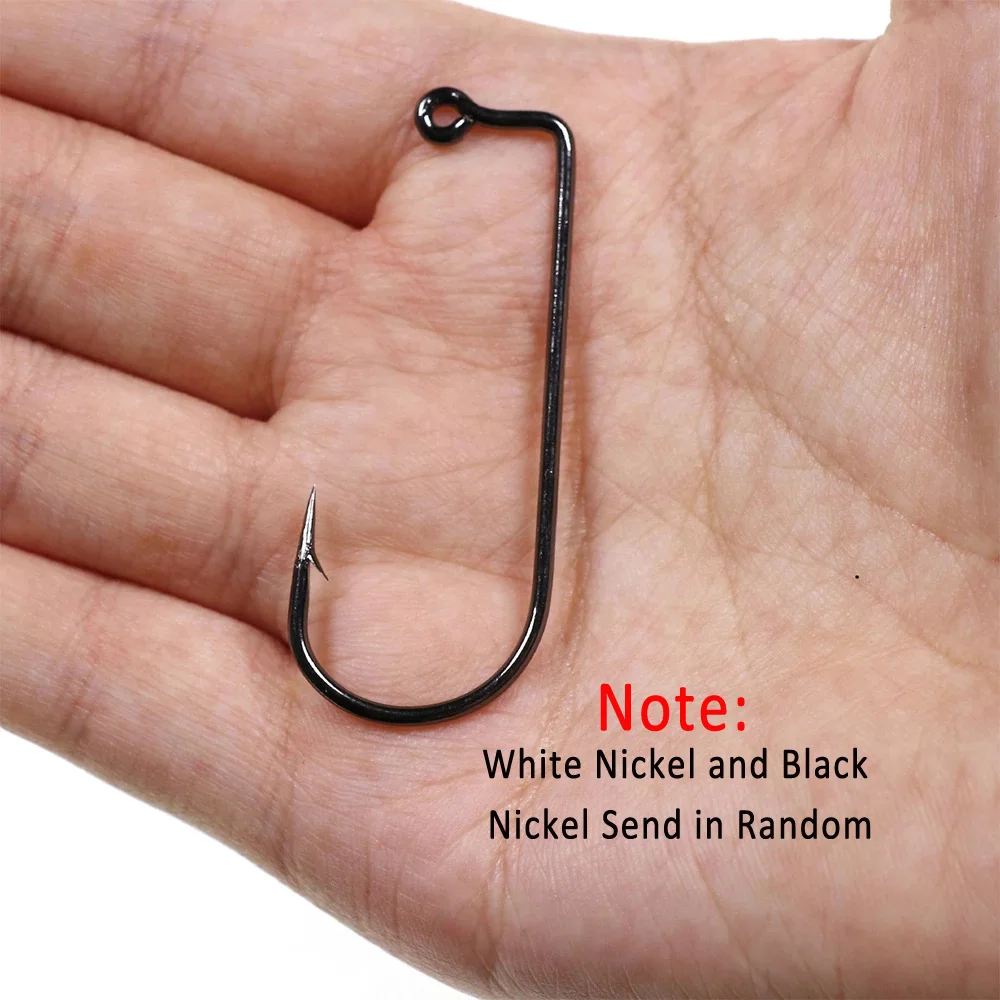 Bimoo 100 piezas 8 # ~6/0 #   Gancho de plantilla Aberdeen de 90 grados, acero rico en carbono, espacio ancho, doblado, agua salada, vástago largo forjado, ganchos de gusano suave - imagen 5