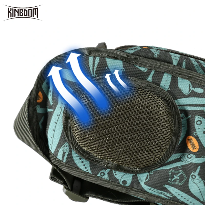 Kingdom-bolsas impermeables para aparejos de pesca, mochila de nailon multifuncional portátil de 31x18x16cm, bolso de hombro, riñonera para pesca - imagen 3
