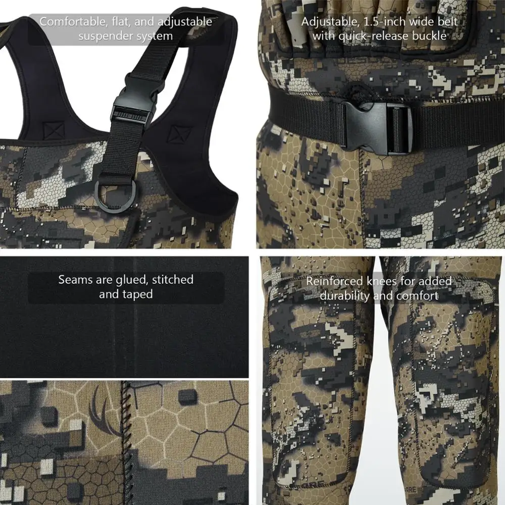 Bassdash Botas de Neopreno Camuflaje Desnudo para Pesca - imagen 5