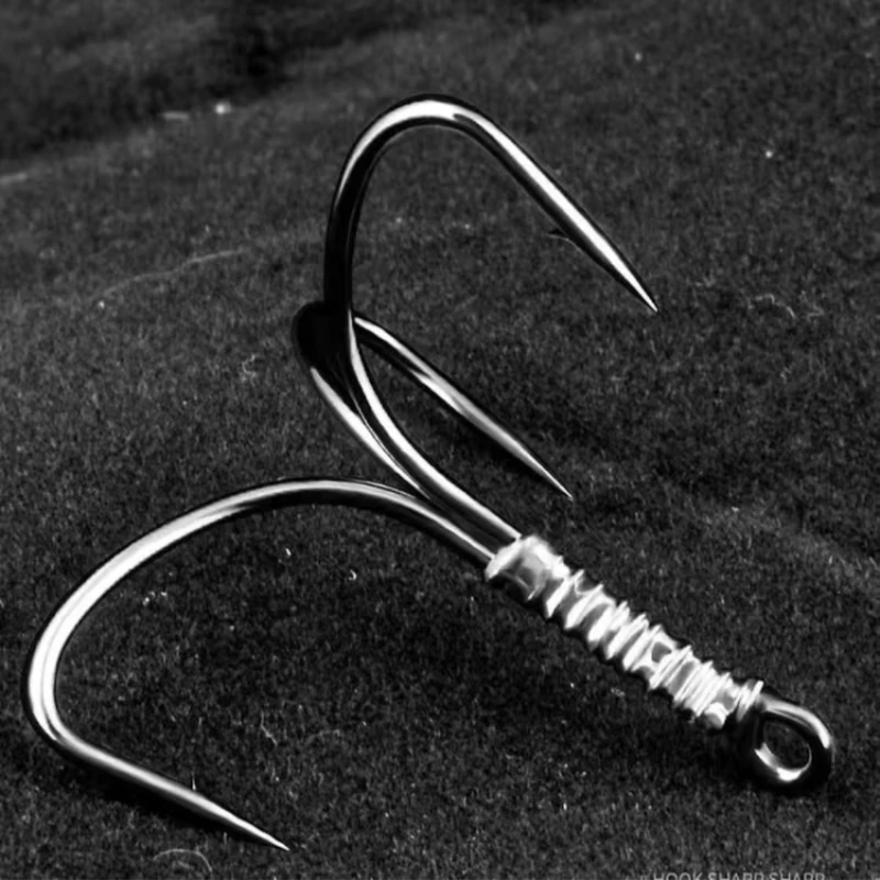 Anzuelos De púas para Pesca, Anzuelos triples De carpa plateada, afilados, De doble anclaje, aparejos De Pesca - imagen 5