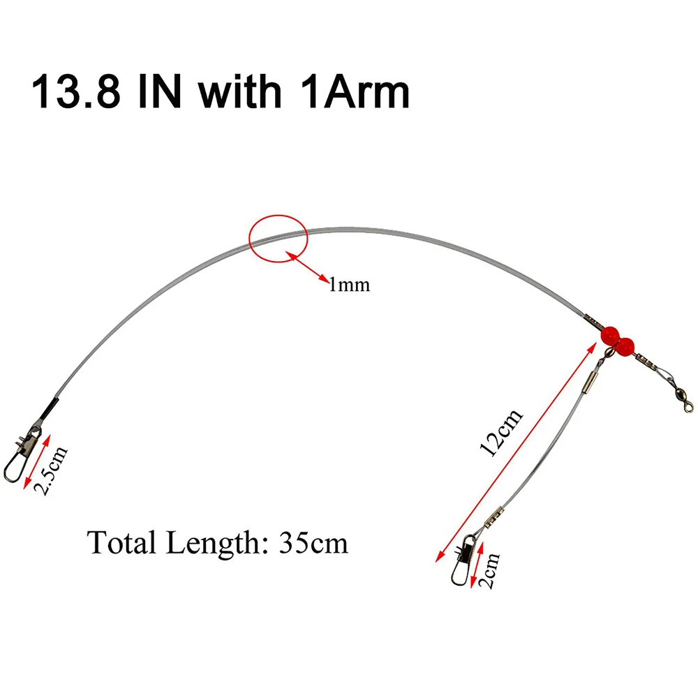 Señuelos de Pesca de nailon, accesorios de aparejos de alambre con ganchos giratorios, cuentas, brazos, 24 unids/lote por bolsa - imagen 3