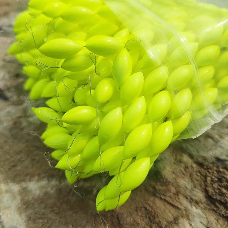 Mini Seven Star flotador de pesca, aparejo de fabricación de granos flotantes, cuentas ovaladas Rojas/amarillas, pesca de carpa, 5 Juegos por lote, J446 - imagen 3