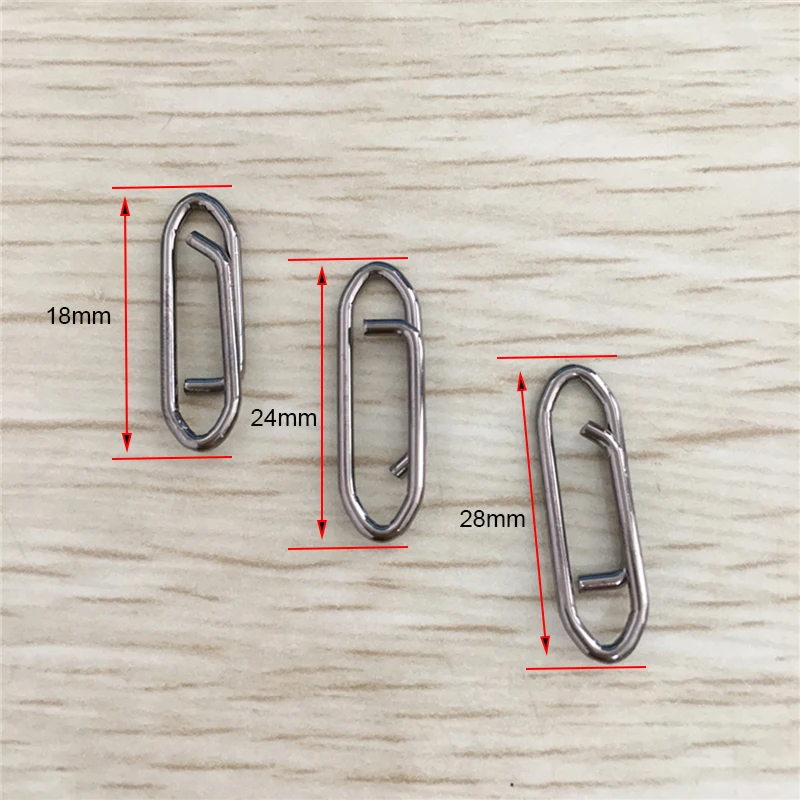 Rodamiento de pasador a presión de acero inoxidable, conector giratorio de engranaje para anzuelo, señuelo, accesorios de aparejos de Pesca, 18/24/28MM, 1000 Uds. - imagen 4