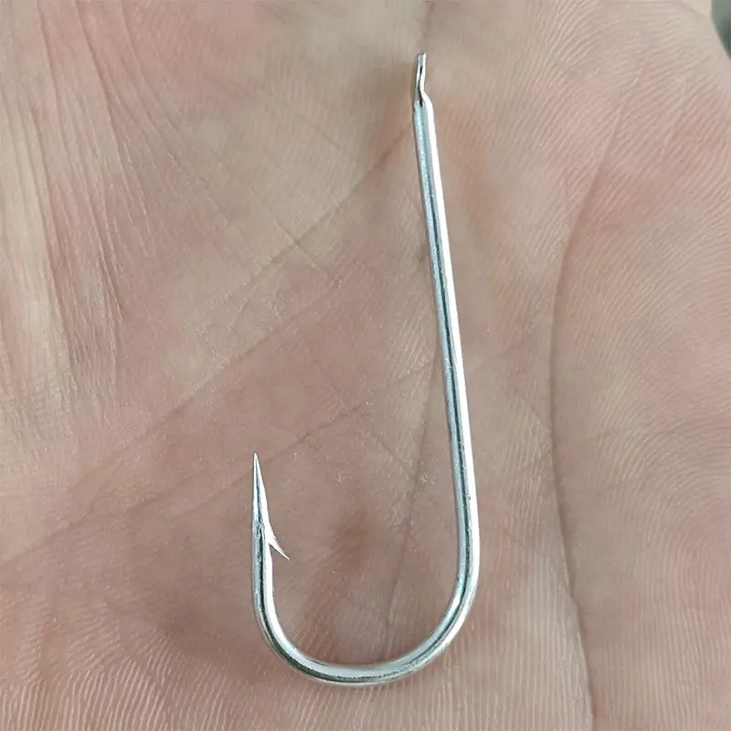 Venta al por mayor, 1000 Uds., anzuelos de cabeza plana, anzuelos con púas estañadas, anticorrosión, vástago largo, anzuelo palangre, accesorios de Pesca de mar - imagen 3