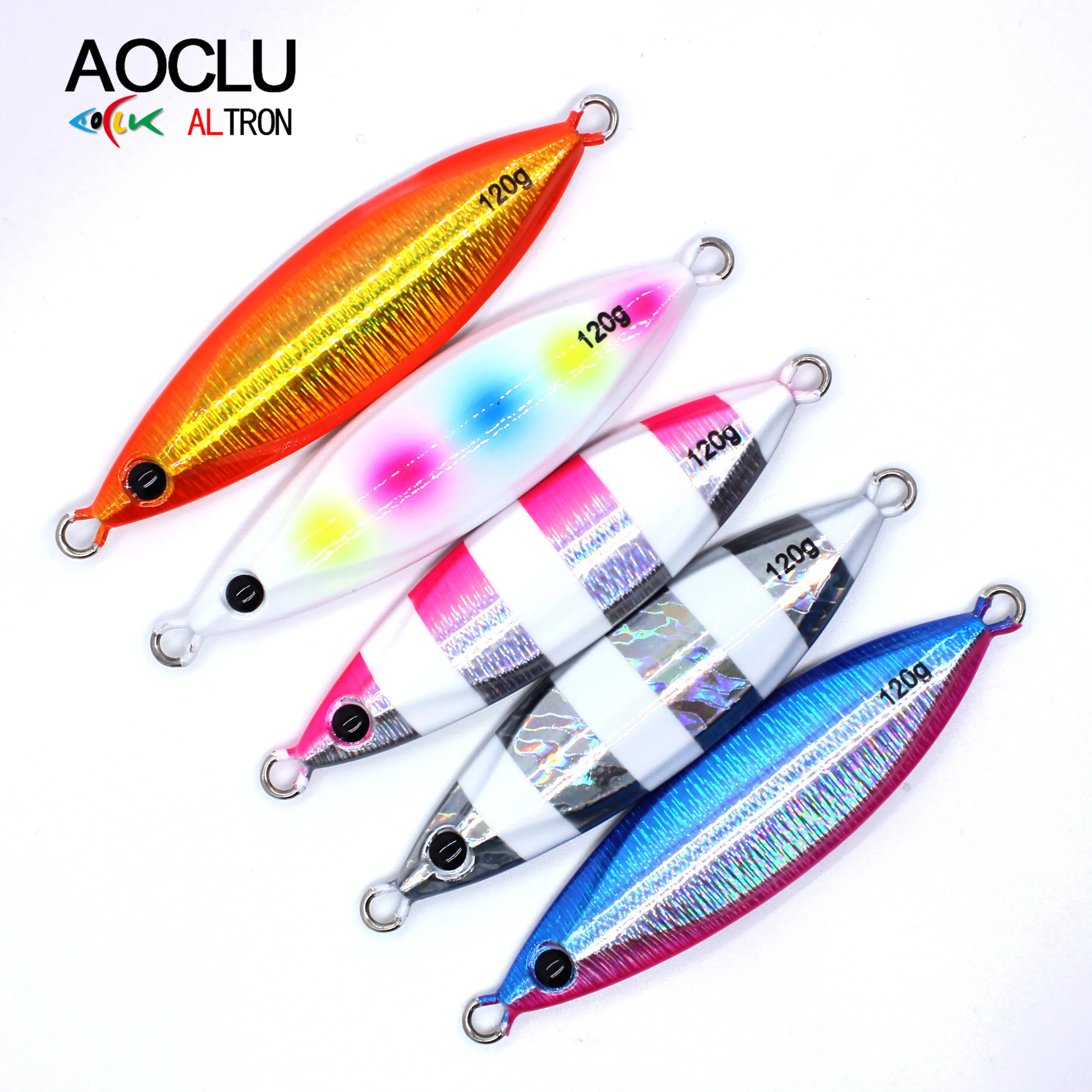 AOCLU-señuelo de pesca de hundimiento de cebo duro, barco de bajera fuerte luminoso UV, hoja de roca de playa, plantilla de Metal lenta, 5G, 15g, 40g, 80g, 120g - imagen 4