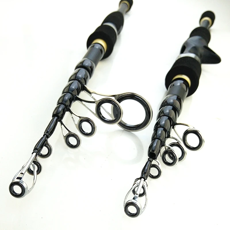 Caña de pescar giratoria portátil, accesorio telescópico de carbono de acción rápida, 9 pies MH, 1,8/2,1/2,4/2,7 m - imagen 3