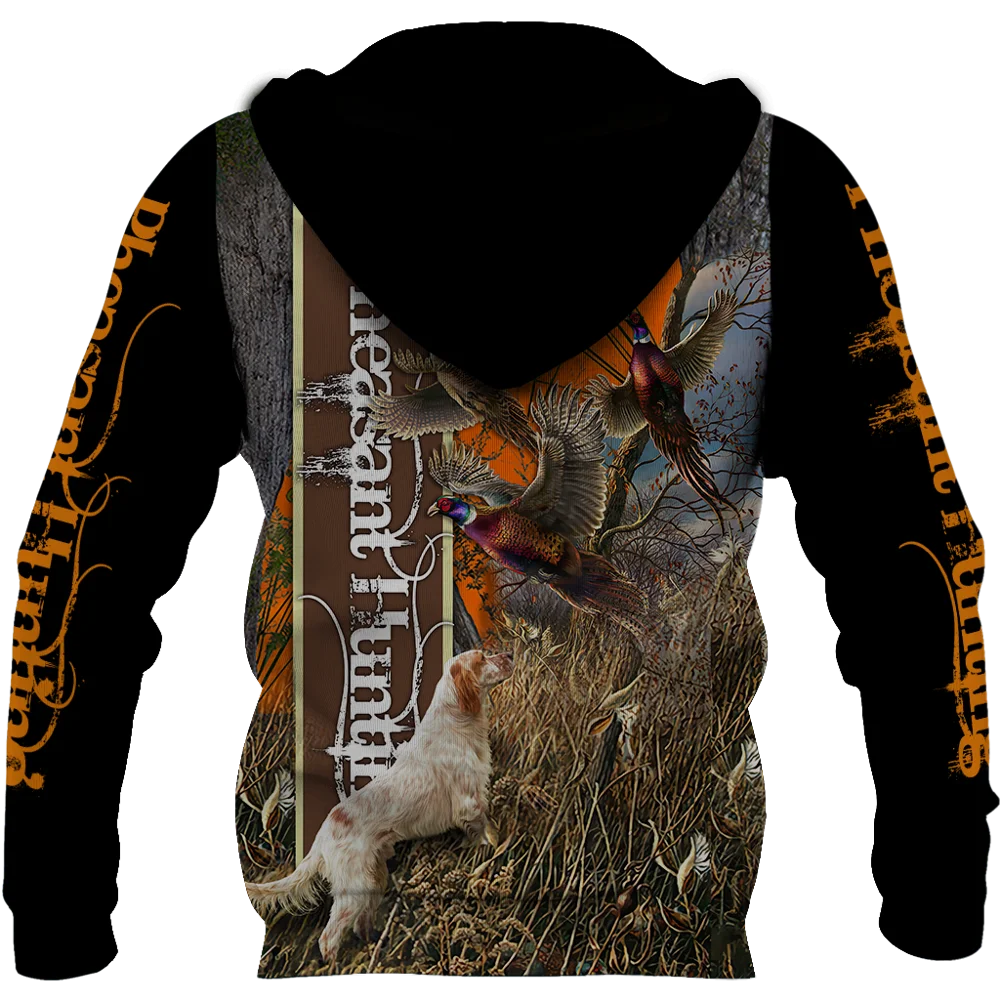 KJ0228 Sudadera pesca con capucha estampado 3D faisán - imagen 5