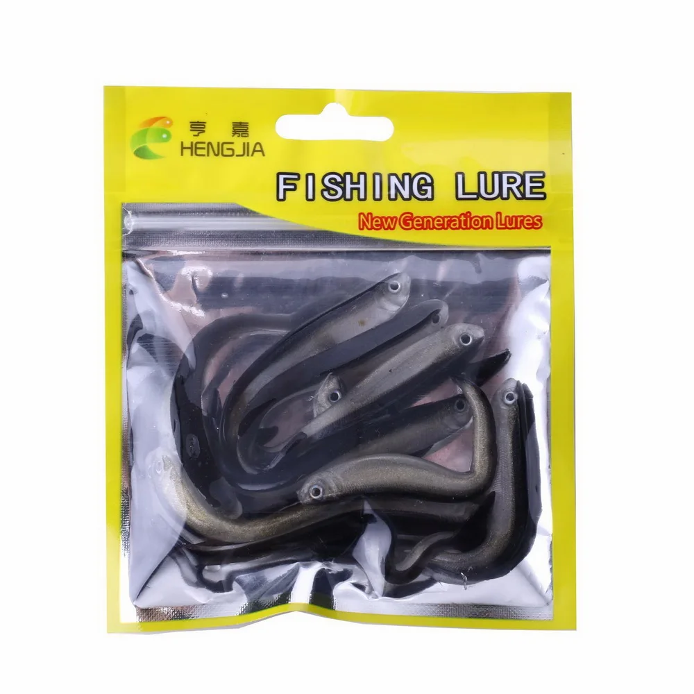 10 unids/bolsa señuelo suave 80mm Wobbler suave Jig Head cebo Bass Crankbait Swimbait señuelos cebos artificiales para accesorios de señuelo de pesca - imagen 5