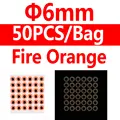 6mm fire orange 50pc