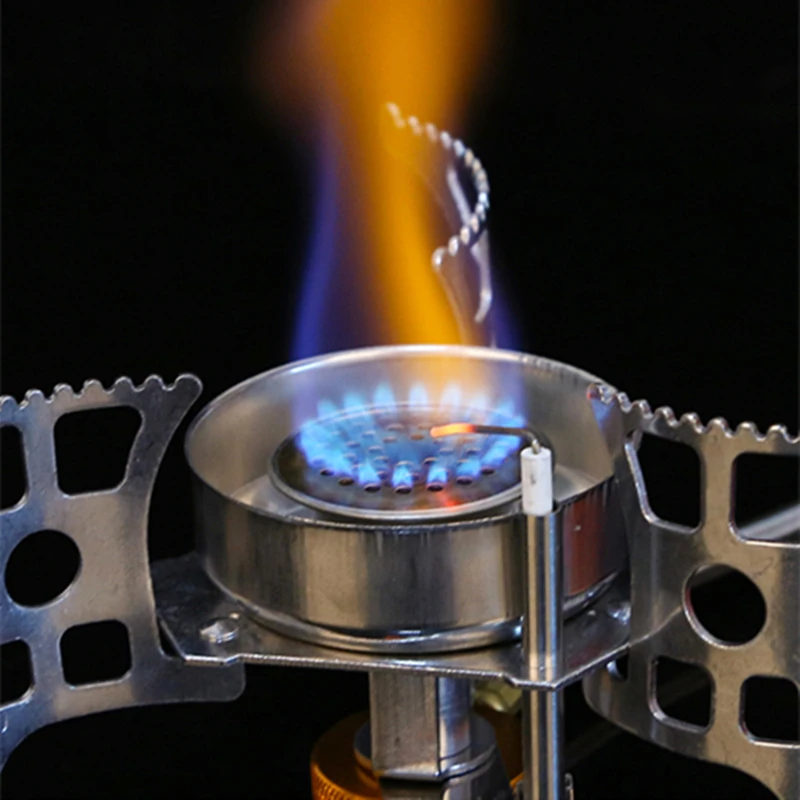 Estufa de Camping plegable de alta calidad, Mini estufa de Gas a prueba de viento para exteriores, cocina portátil, Picnic, butano - imagen 5
