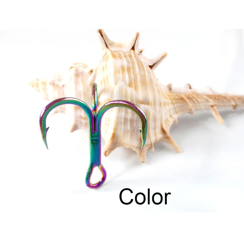 100 Uds. Anzuelo para artículos de Pesca, anzuelos de Color plateado, negro, níquel y rojo, 4X anzuelos triples cuádruples, señuelo, accesorios de Pesca de mar - imagen 2