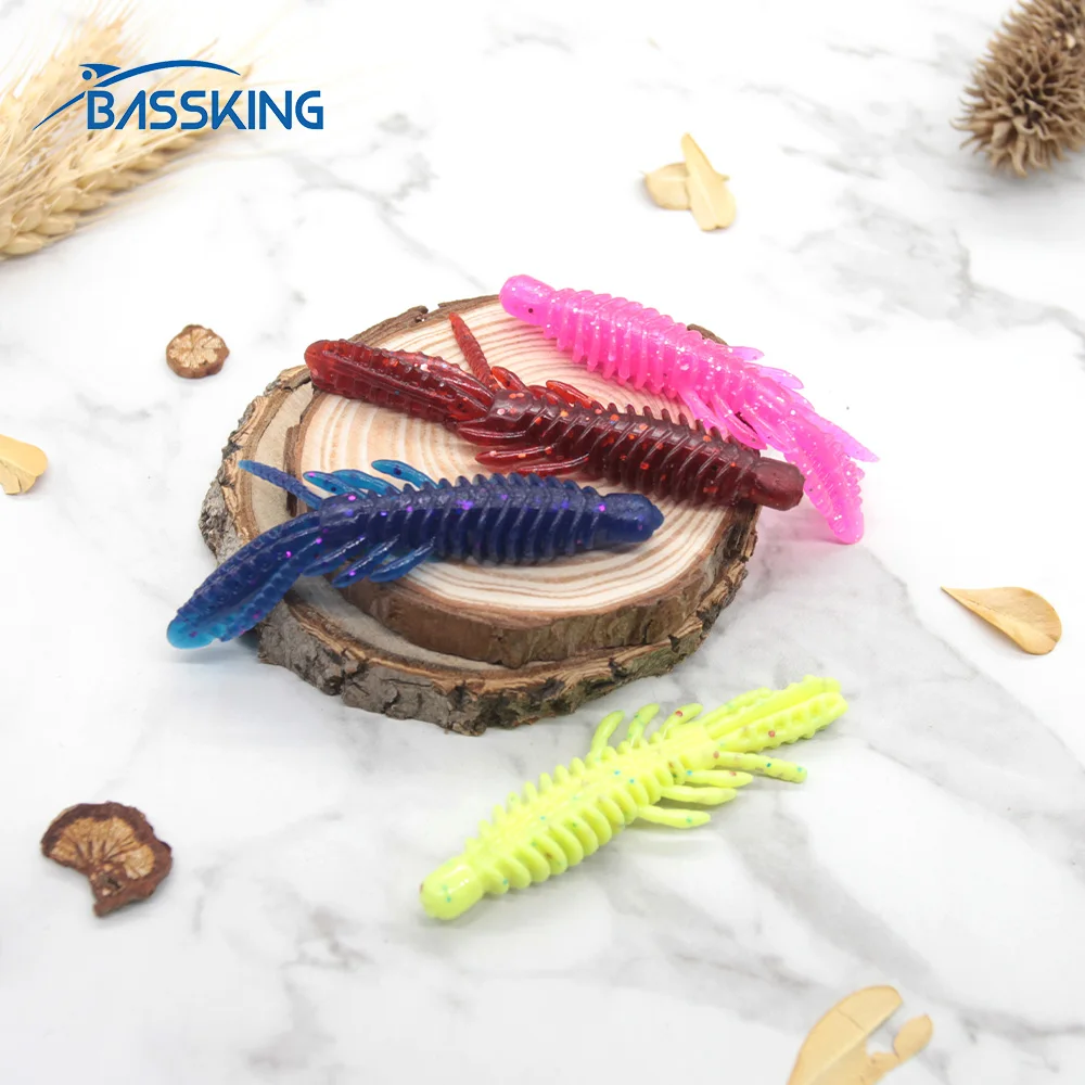 BASSKING-Cebo blando flotante de 10 piezas, señuelo de Pesca de silicona, 65mm/2g 80mm/3g, Wobbler Artificial - imagen 2