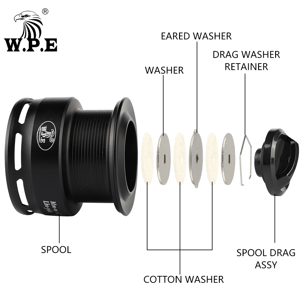 W.P.E-carrete de Pesca giratorio 3000-6000, 4 + 1 BBs 5,2: 1/4.4:1, carrete de Metal completo de alta velocidad, aparejos de Pesca de carpa de agua salada - imagen 2