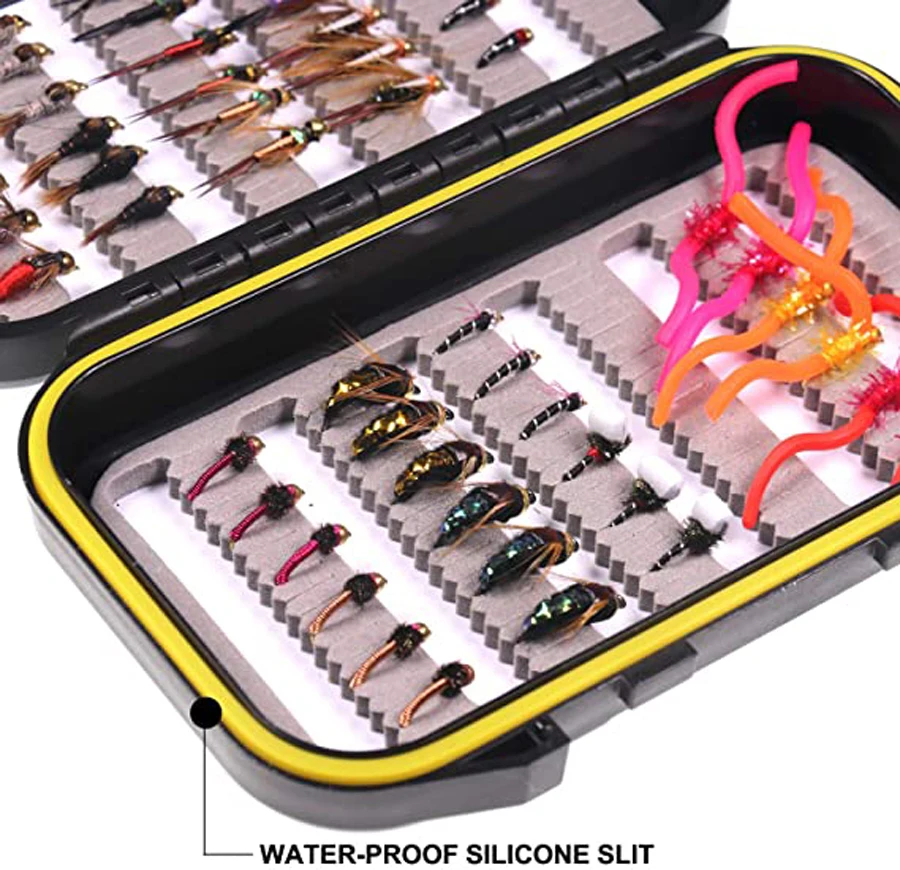 Wifreo-surtido de moscas para pesca con mosca, 54 piezas, ninfa, BH, Wet Fly para pesca de trucha, con caja de mosca impermeable - imagen 5