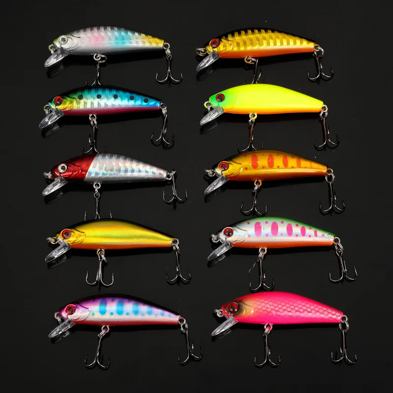 Señuelo de pesca Minnow 5,5 cm 6,5g hundimiento cebo duro Artificial Bass Wobblers señuelos Crankbait Pike anzuelos triples aparejos - imagen 2