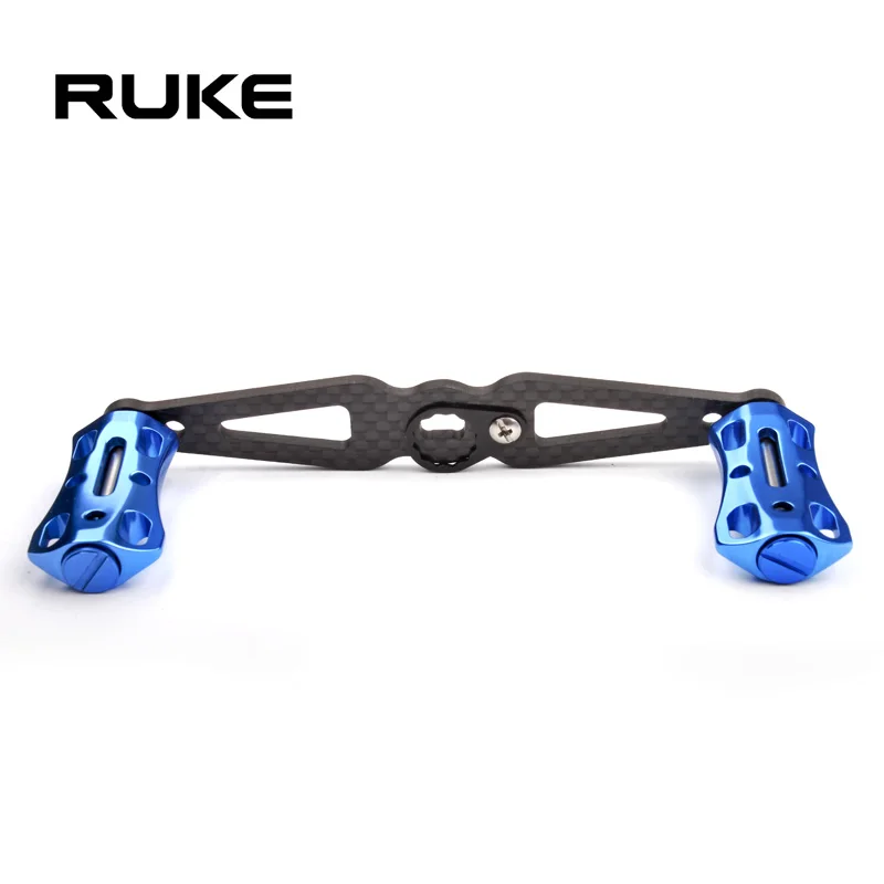 Mango de carrete de pesca Ruke, mango de fibra de carbono con perilla de aleación, accesorio basculante, tamaño del orificio 8X5/7x4mmm, traje para tipo A/D/S - imagen 2
