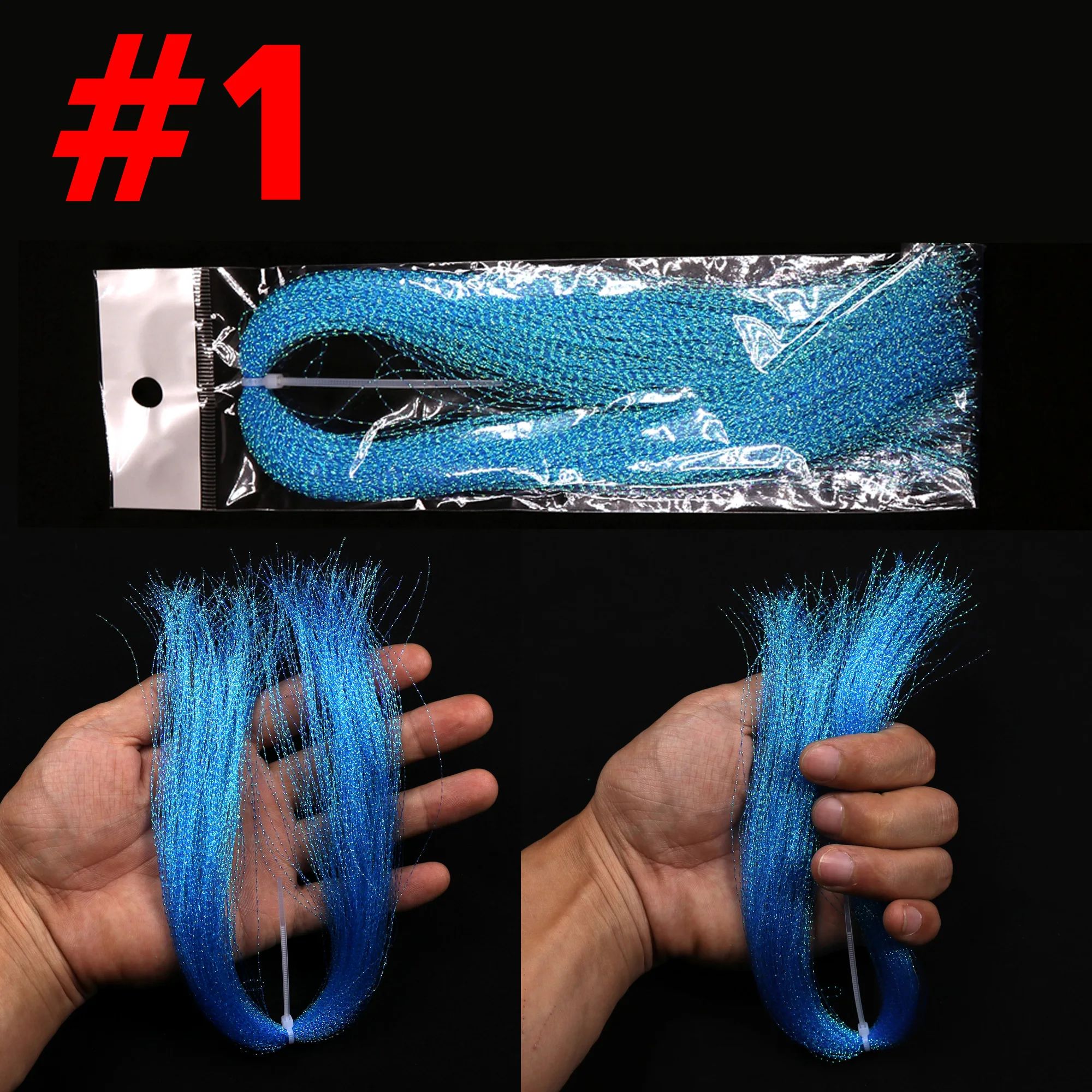 Bimoo-Lote de 100 paquetes de Krystal Flash para atar moscas, aparejo de pesca de agua salada, Material de atado - imagen 3