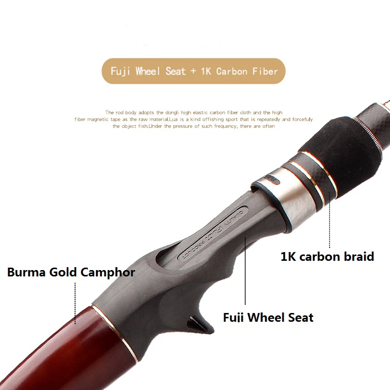 KAWA-caña de fibra de carbono para pesca, asiento y anillo de lanzamiento, giratorios, dos secciones, alta calidad - imagen 4